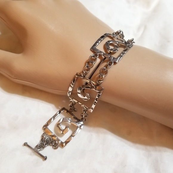 Vtg Modernist 925 Sterling Mexico Bracelet - Picture 5 of 6